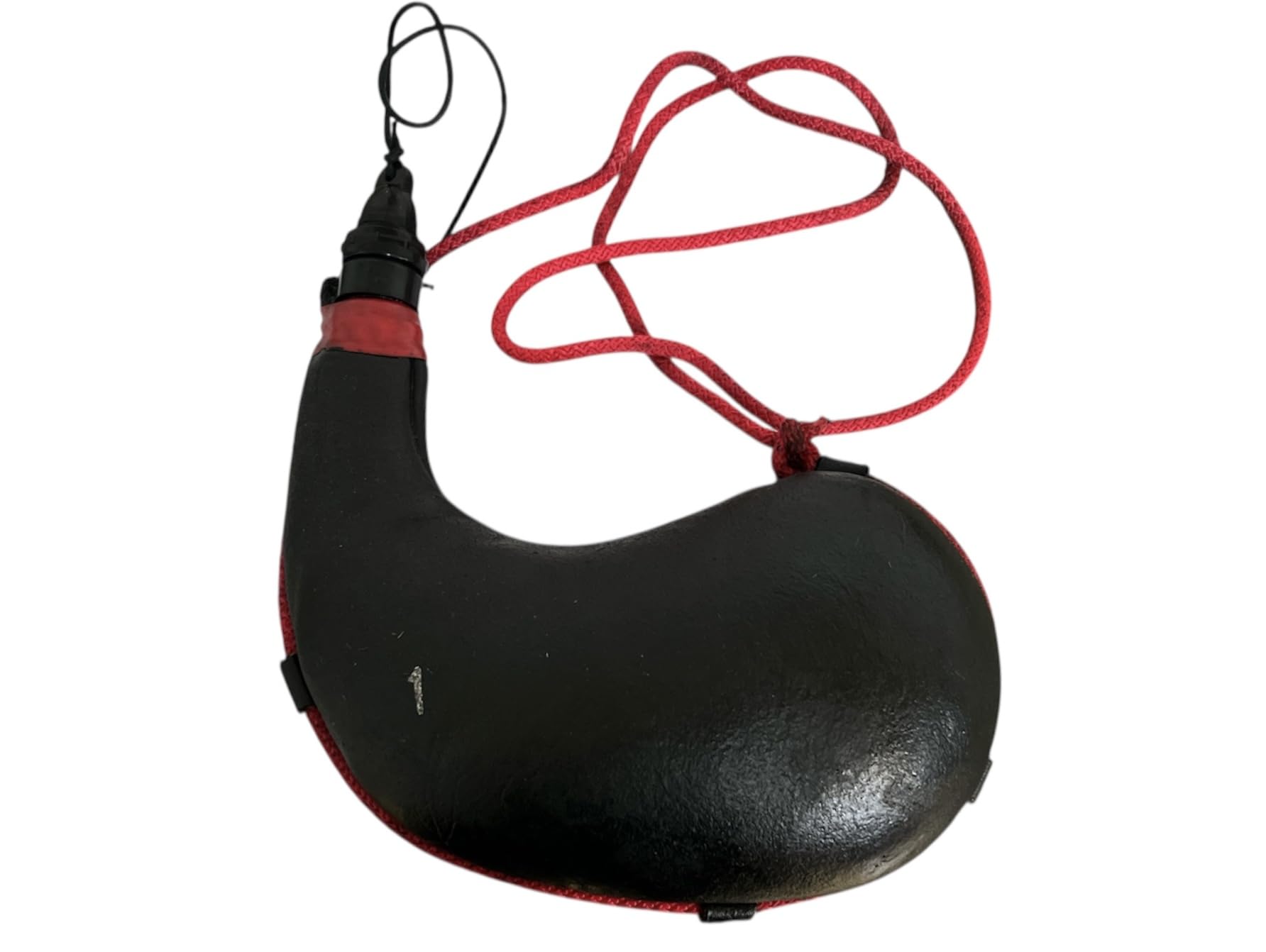 Todo Cultivo Botte à vin incurvée de 1 litre, botte artisanale en cuir de chèvre et poisson en résine de pin.