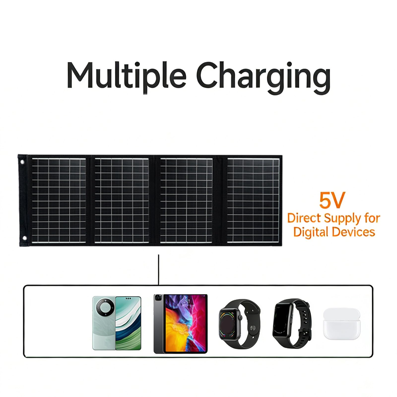 Portables - Cargadores solares plegables de 40 W, peso ligero para camping, senderismo, con teléfonos, tabletas, emergencias, panel solar impermeable