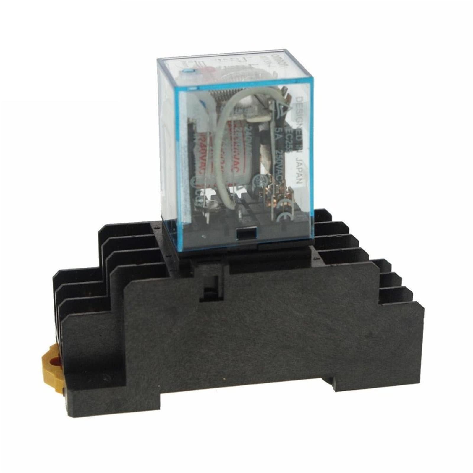 WBNFFUCYU 10PCS MY3 HH53P MY3NJ Micro Mini Coil Power Relay 11pin 3NO 3NC AC12V AC24V AC110V AC220V LED Lamp 5A with Socket(AC220V)