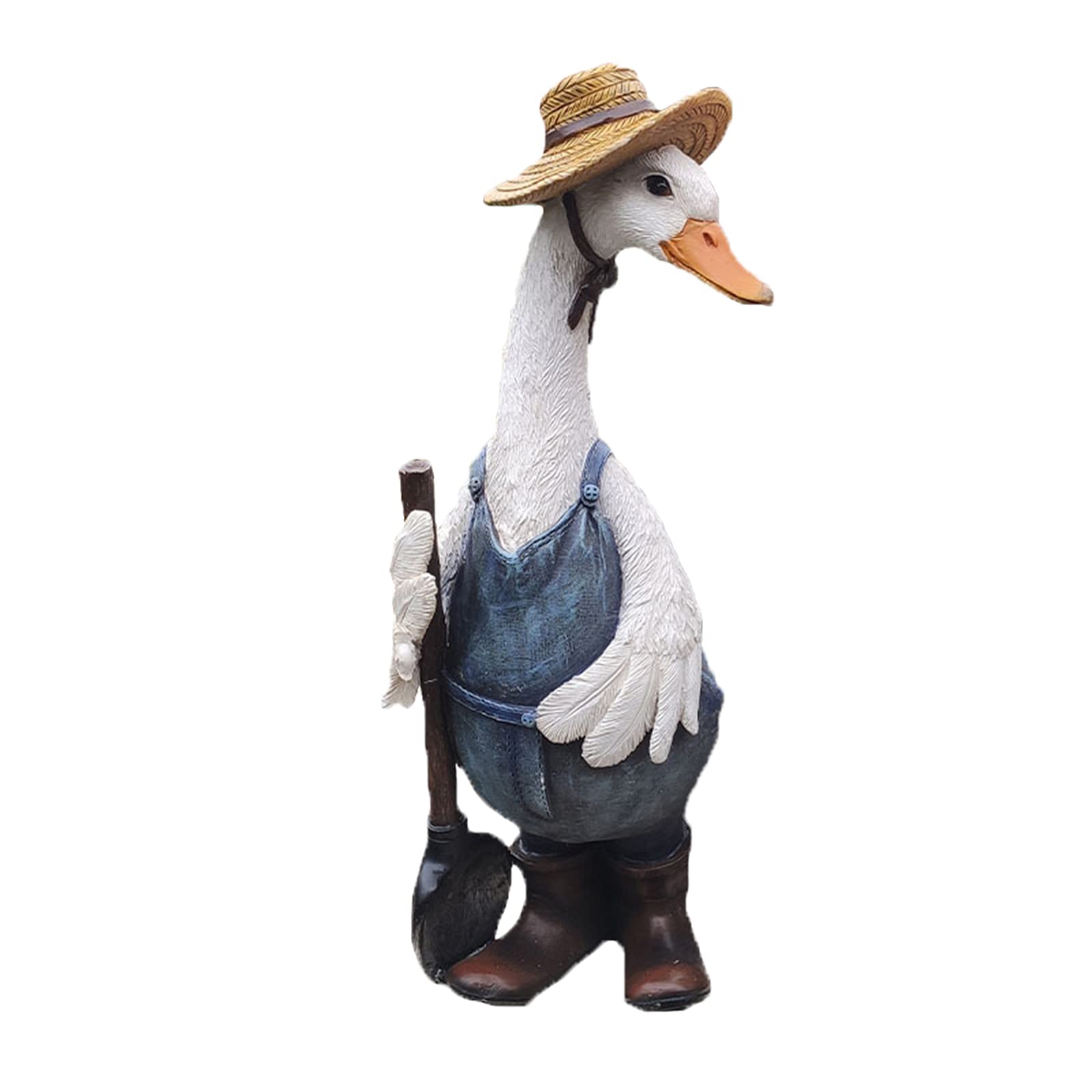 Statue de canard en résine artisanale avec finition haute résistance