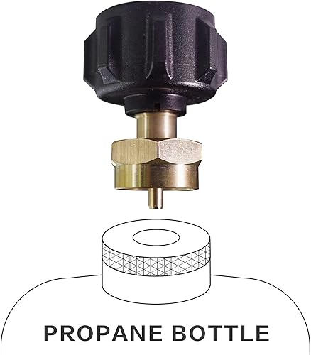 Miniatura 2 de Adaptador de recarga de propano para adaptador de tanque de propano de 1 a 20 libras, tanques de propano pequeños de latón macizo, adaptador de