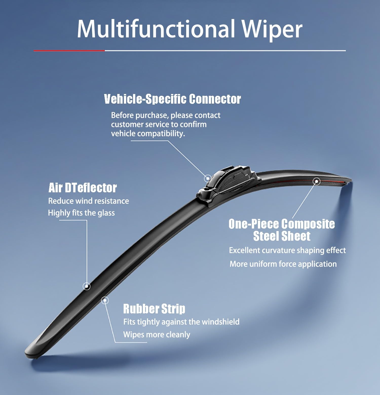Escobillas Limpiaparabrisas coche para Toyota Vios,Personalizadas, Paquete de 2, Silenciosas, Duraderas, Ajuste Perfecto, Universal, Fácil Instalación