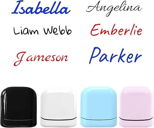 Sello rectangular personalizado, sello personalizado con nombre, 4 colores exteriores y 9 opciones de fuente y 3 colores de tinta, negro, blanco,