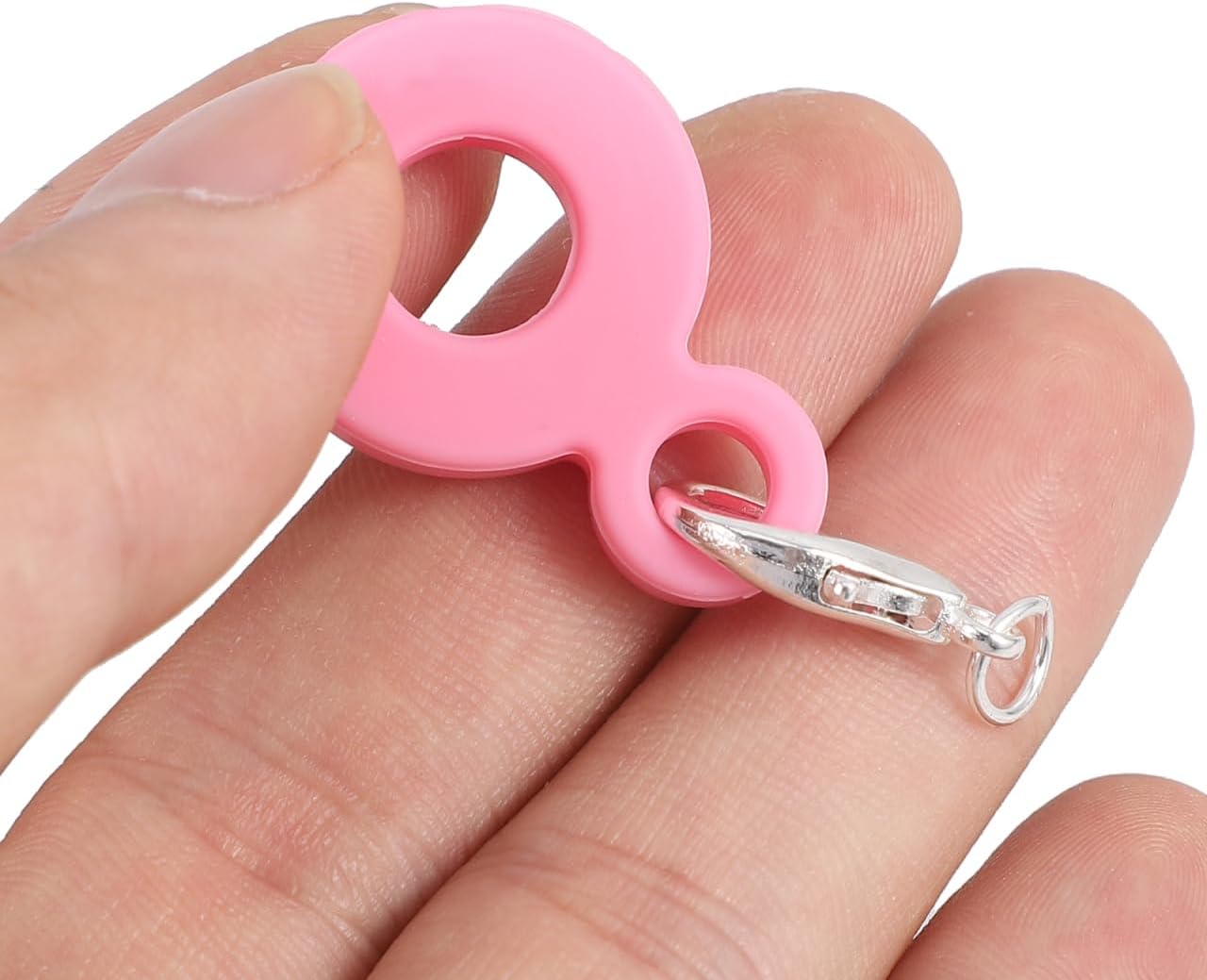 16pcs Reusable Silicone Straw Pendants Decorative Hanging Charms for Straws Compatible with Stanley Straws Easy to Clean and Portable Non-slip Straw Decor White Pink