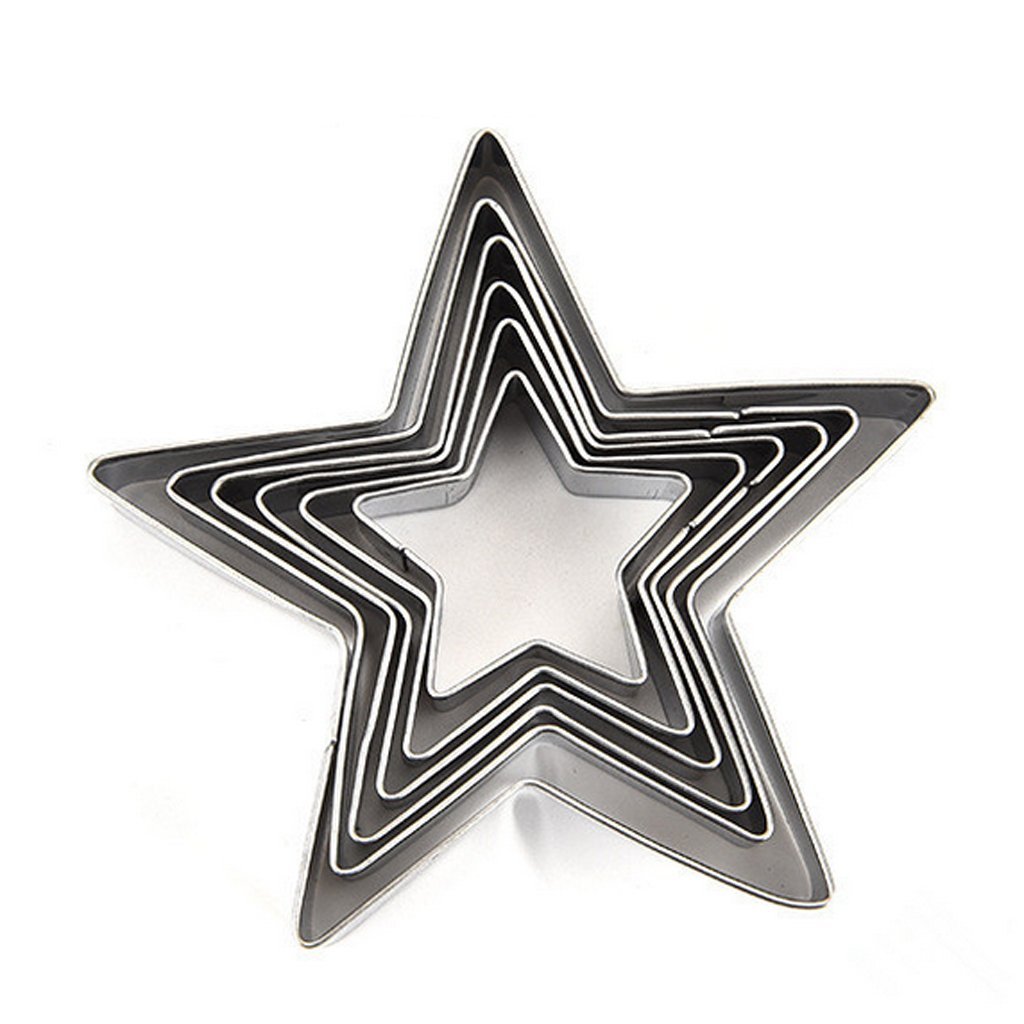 10 Set Sterne Keks Keks Kuchen Gelee Metall Ausstecher Blechform Backen DIY Werkzeuge Set
