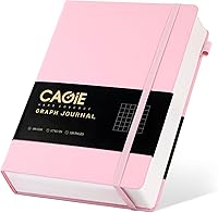 Vista 10 de CAGIE Cuaderno de cuadrícula de cuadrícula con puntos y balas, color negro A5