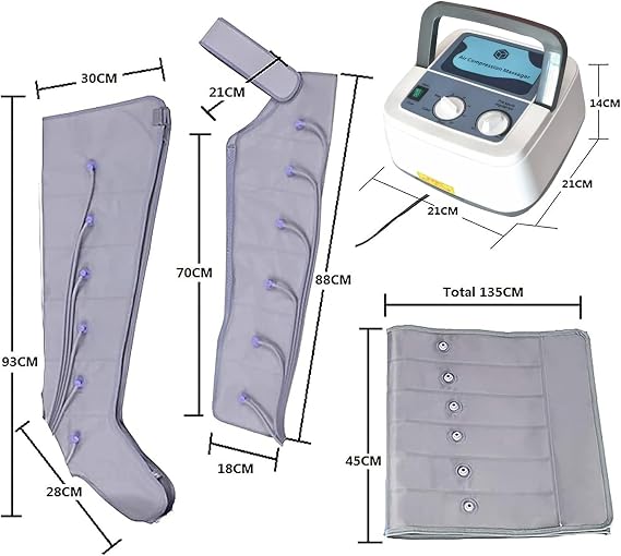 Air Compression Massager for Leg, Arm, Waist | Compression Boots Pressotherapy and Lymphatic Drainage for Legs Massager | Blood Circulation and Muscle Relaxation