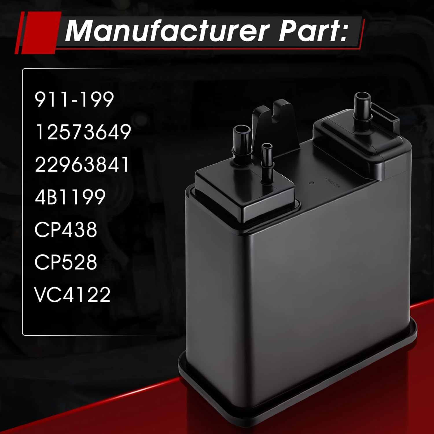 911-199 Fuel Evap Charcoal Vapor Canister Fit for 2004-2016 Cadillac Escalade Fit for Chevy Suburban & Avalanche Fit for GMC Yukon Vehicles 5.3L, 6.0L, 6.2L, Replaces 22963841, 12573649