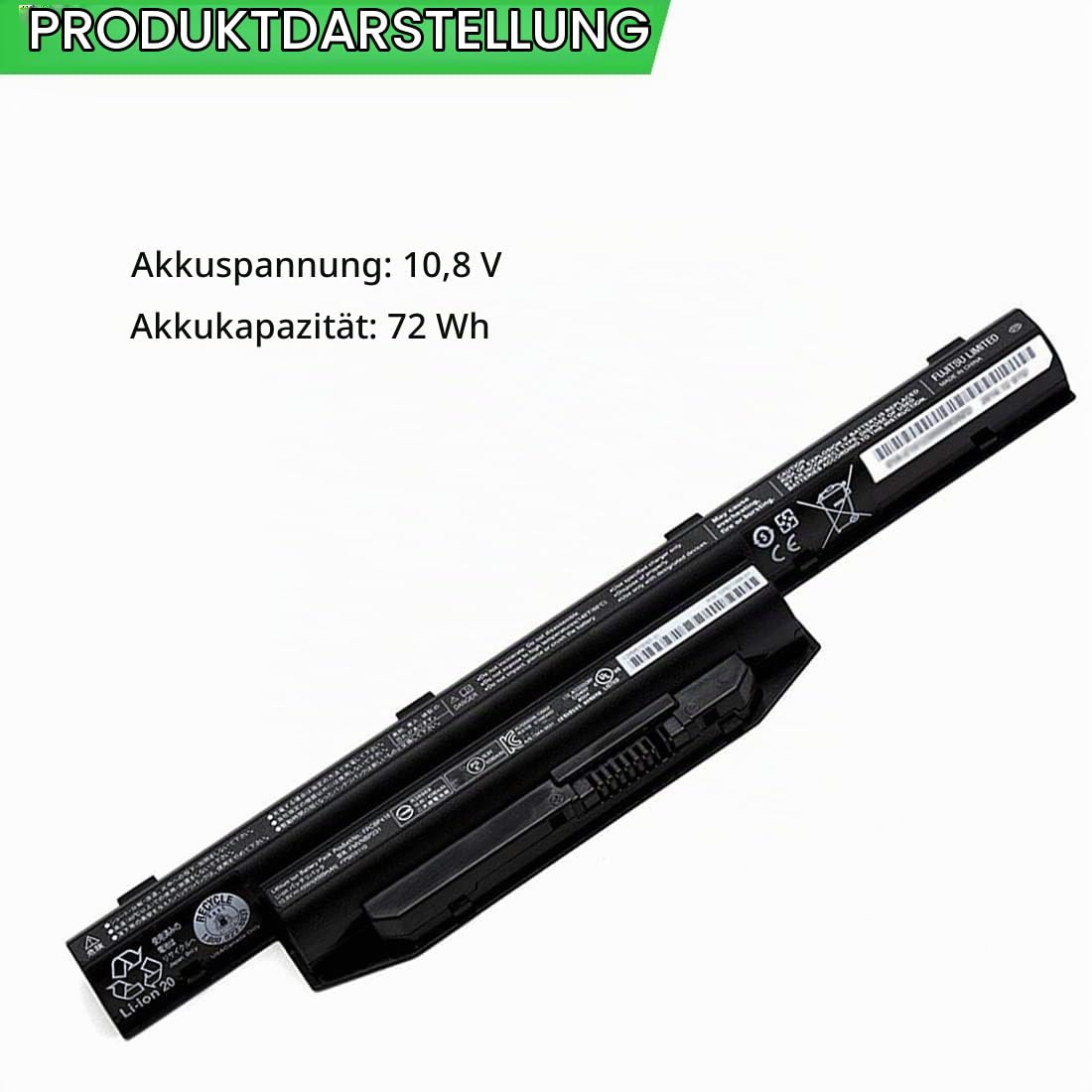XITAIAN 10.8V 72Wh 6700mAh FPCBP416 FPCBP429 FMVNBP231 FMVNBP235 Ersatz Laptop Akku für Fujitsu LifeBook A544 AH564 E733 E734 E743 E744 E753 E754 S904