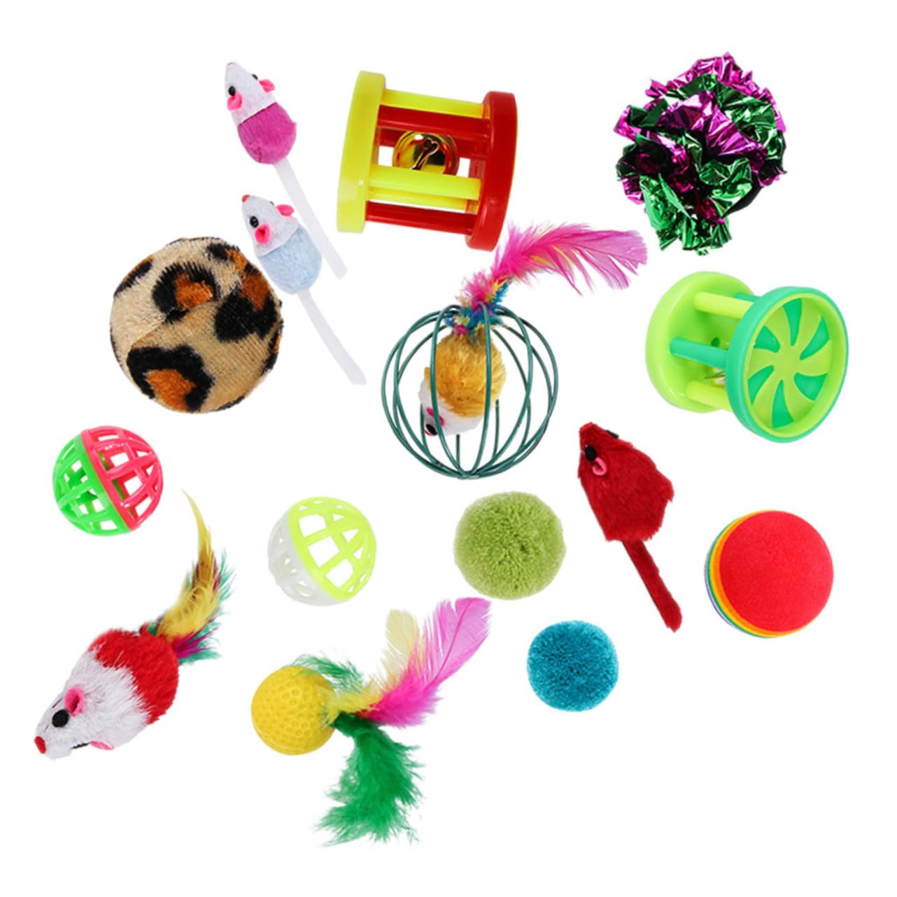 Beavorty 96stücke Teiliges Katzenspielzeug Federn Und Interaktive Spielzeuge Für Kätzchen Und Spielspaß Zufällige Farben