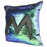 Heartybay Reversible Sequins Mermaid Pillow Cases 4040cm Multi Green and Black