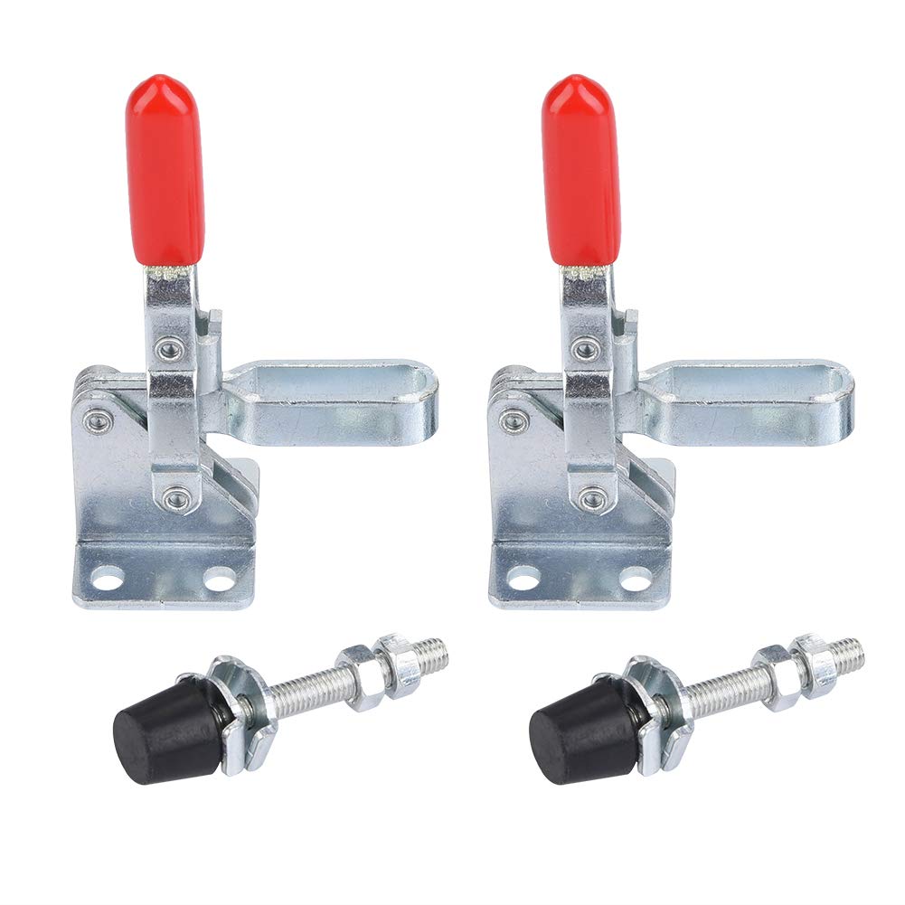 2pcs Toggle Clamps Iron Galvanized Quick Fixed Vertical Type Hand Holding Mini Toggle Clamps