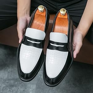 靴 MENS COMBI LOAFERS / BLACK WHITE THE KENFORD FINESHOES official mail order