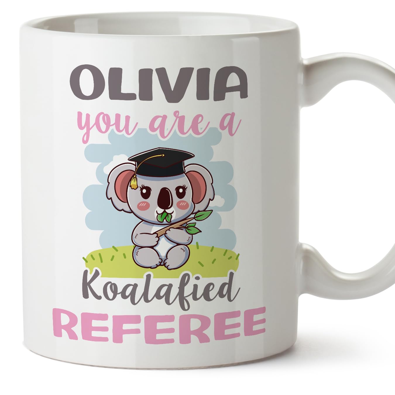 MUGFFINS Personalised Mug for Referee Woman - in English - Custom Koalafied - Funny Custom Gift for Colleagues - Ceramic 11oz Mug