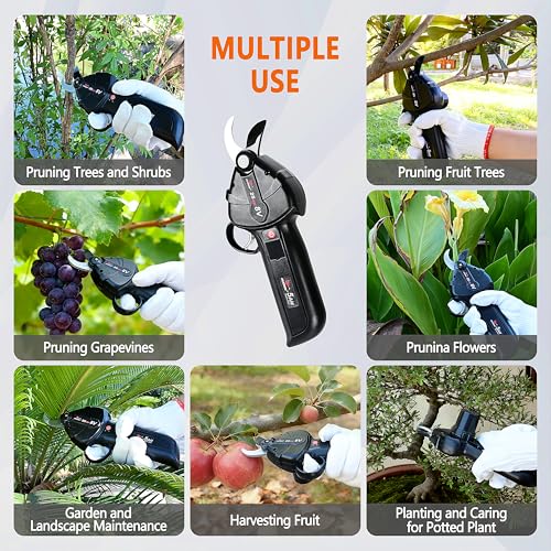 Image of Electric Pruning Shears, 600g Ultra-Lightweight Cordless Pruner, 1 inch Cutting Capacity, SK5 Steel Blade, 5000mAh Battery, USB-C Charging, Brushless Motor, for Vineyards, Fruit Trees, Gardens