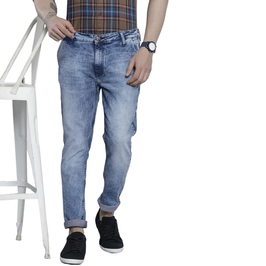 Men Mid Rise Slim Fit Solid Mid-Rise Stretchable Jeans-image-10