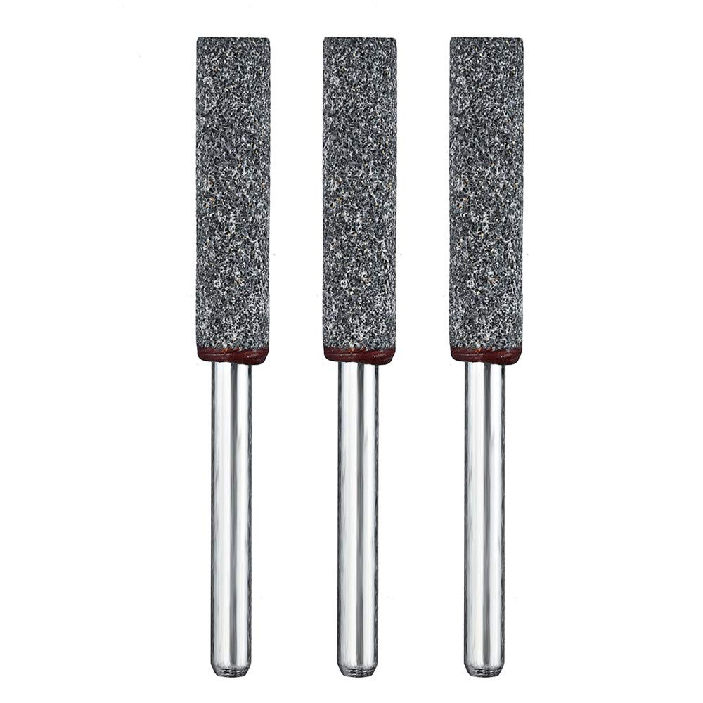 KingLan 3 Unids 5/32 Inchs Diamond Grinding Head Grinding Stone Set Chainsaw Sharpener Burr Stone Round File