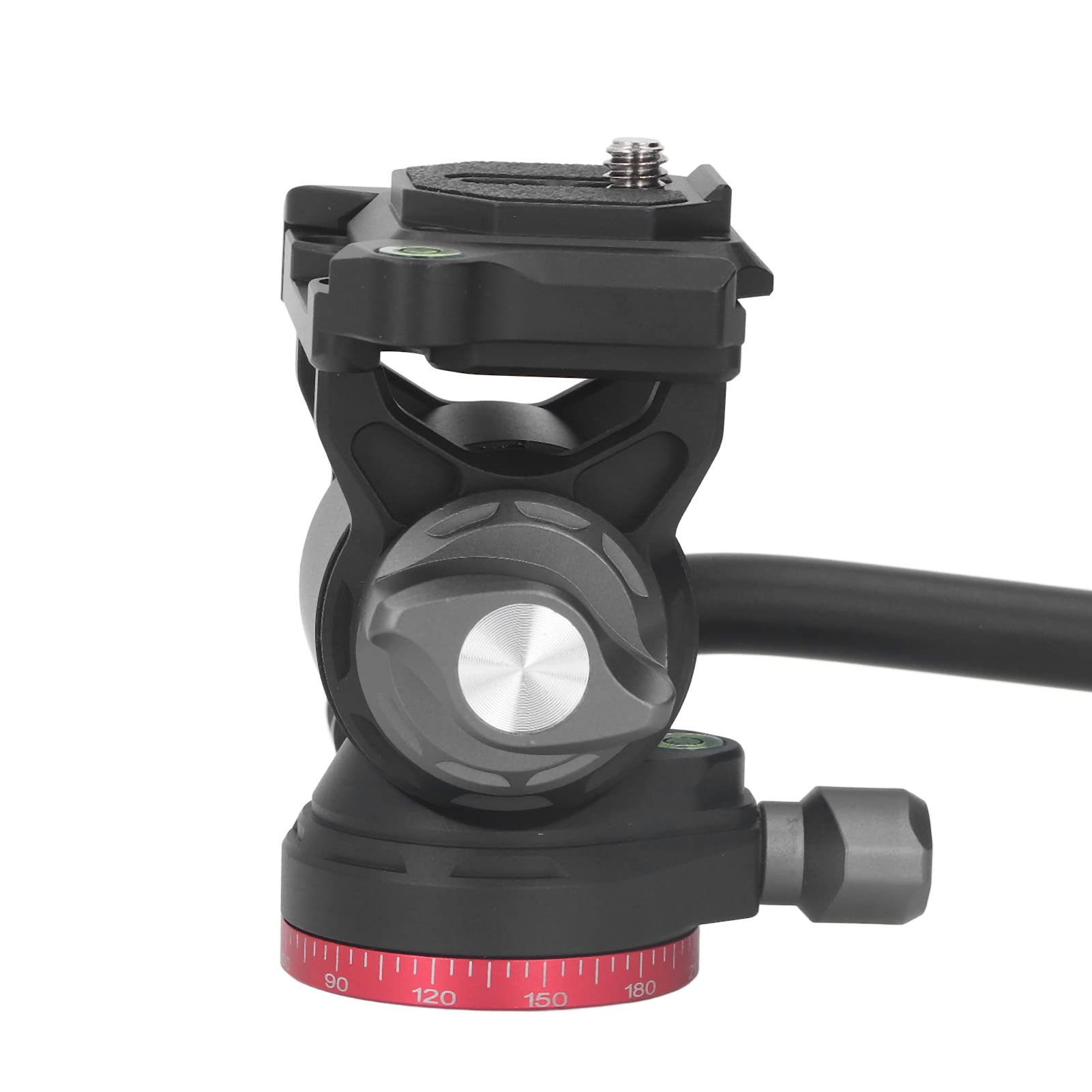 Cabezal de trípode panorámico de 360 ​​Grados, Cabezal de Bola de vídeo con Fluido hidráulico, Cabezal de trípode para cámara de aleación de Aluminio con Mango extraíble, para