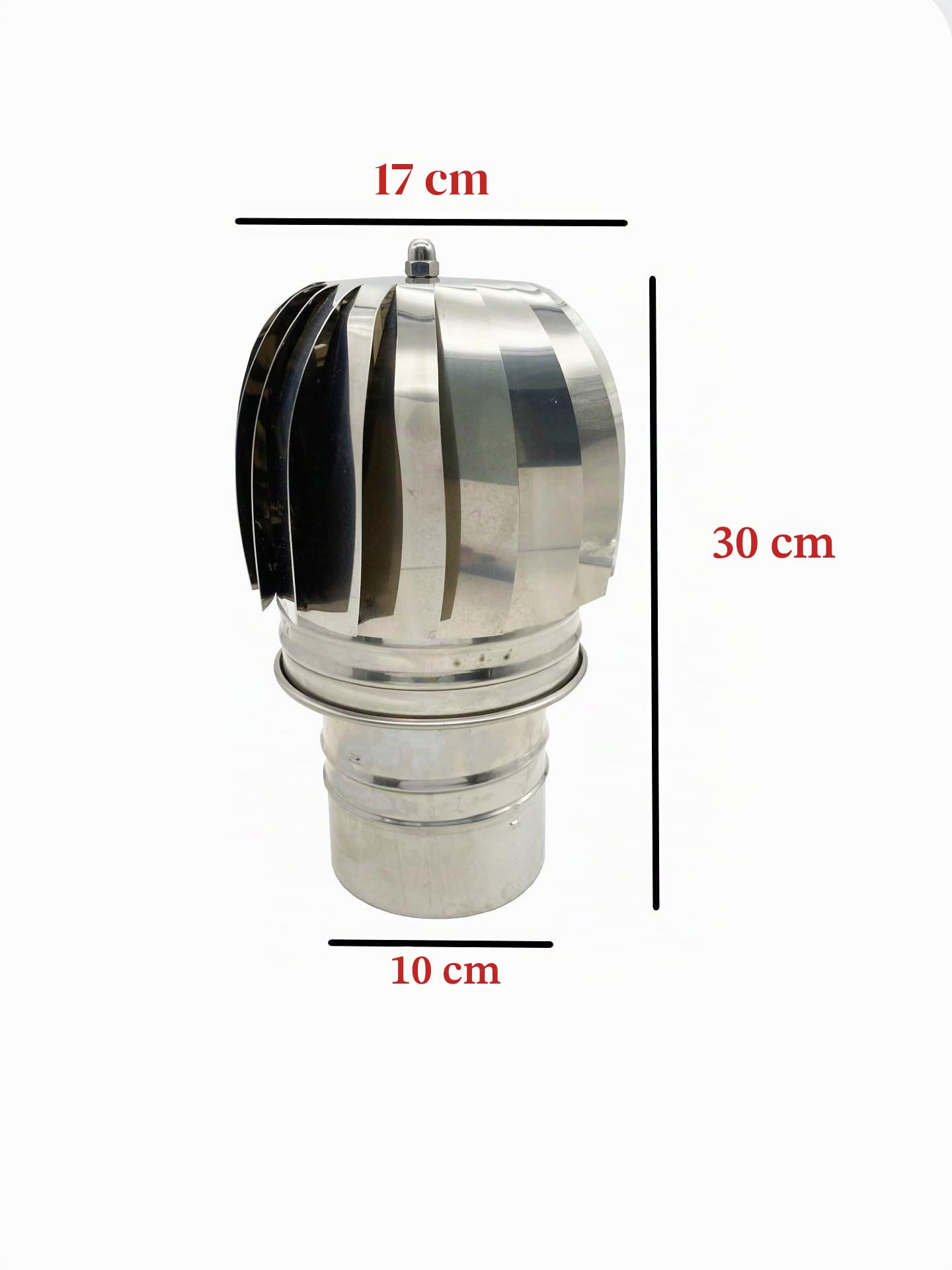 Sombrero Chimenea Giratorio de Acero Inoxidable, Sombrero Extractor de Humo Giratorio para Chimeneas, Campanas y Estufas (100mm)