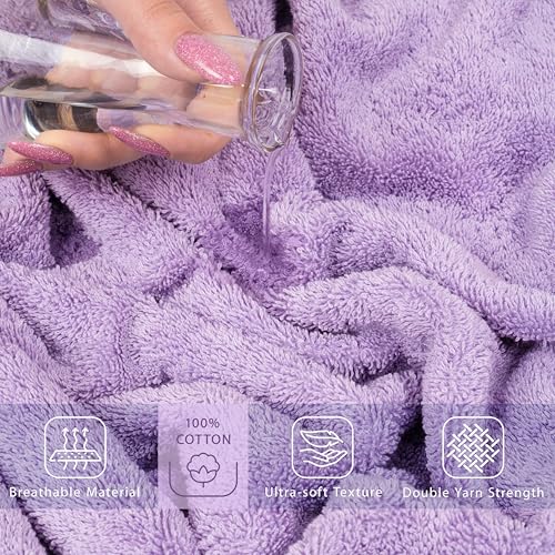 Image of Cotton Paradise 100% Cotton Turkish Towel, Soft Absorbent Quick Dry, 40x80 Oversized Bath Sheet Towel, Lilac