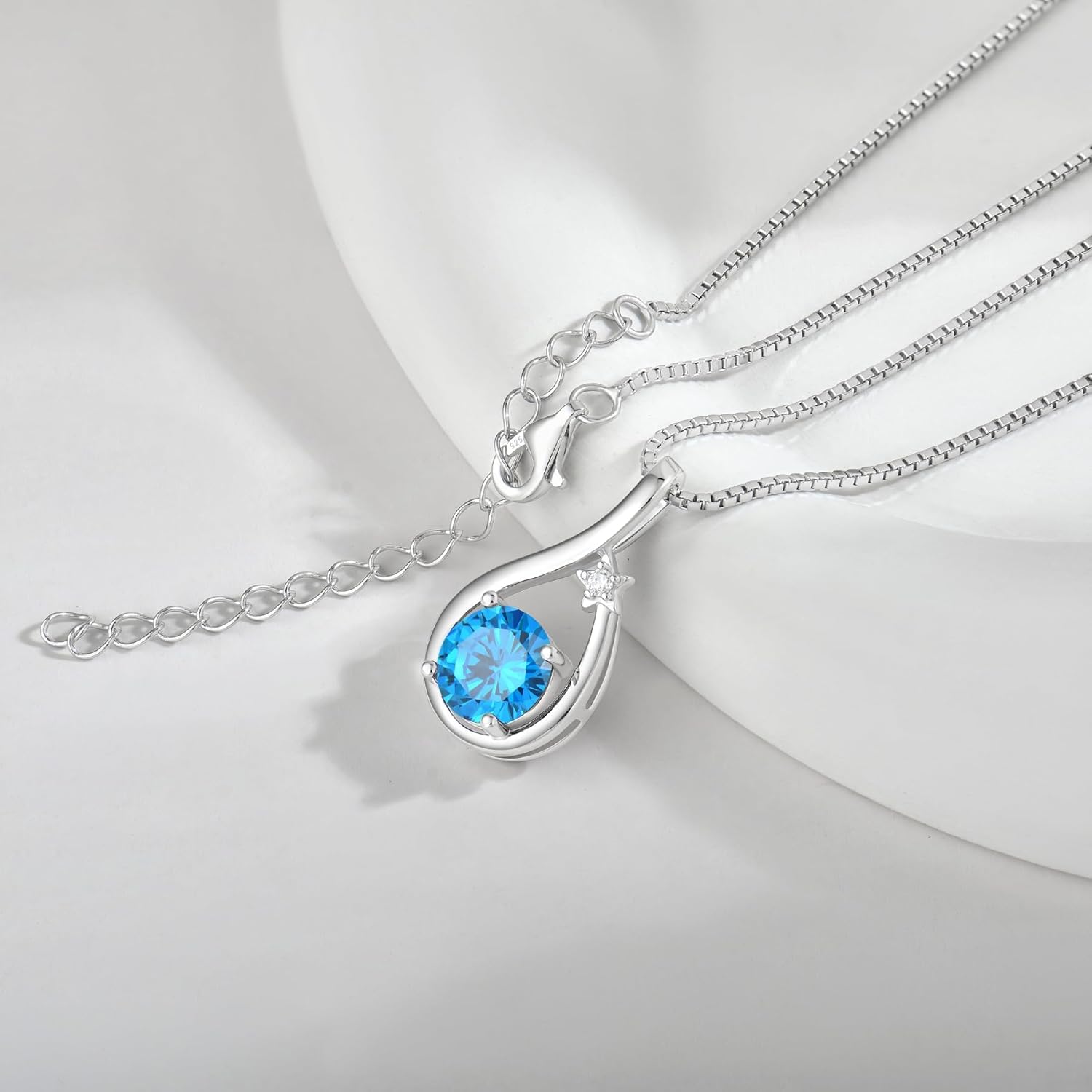 925 Sterling Silver Birthstone Necklaces for Women Twisted Infinity Pendant Necklace