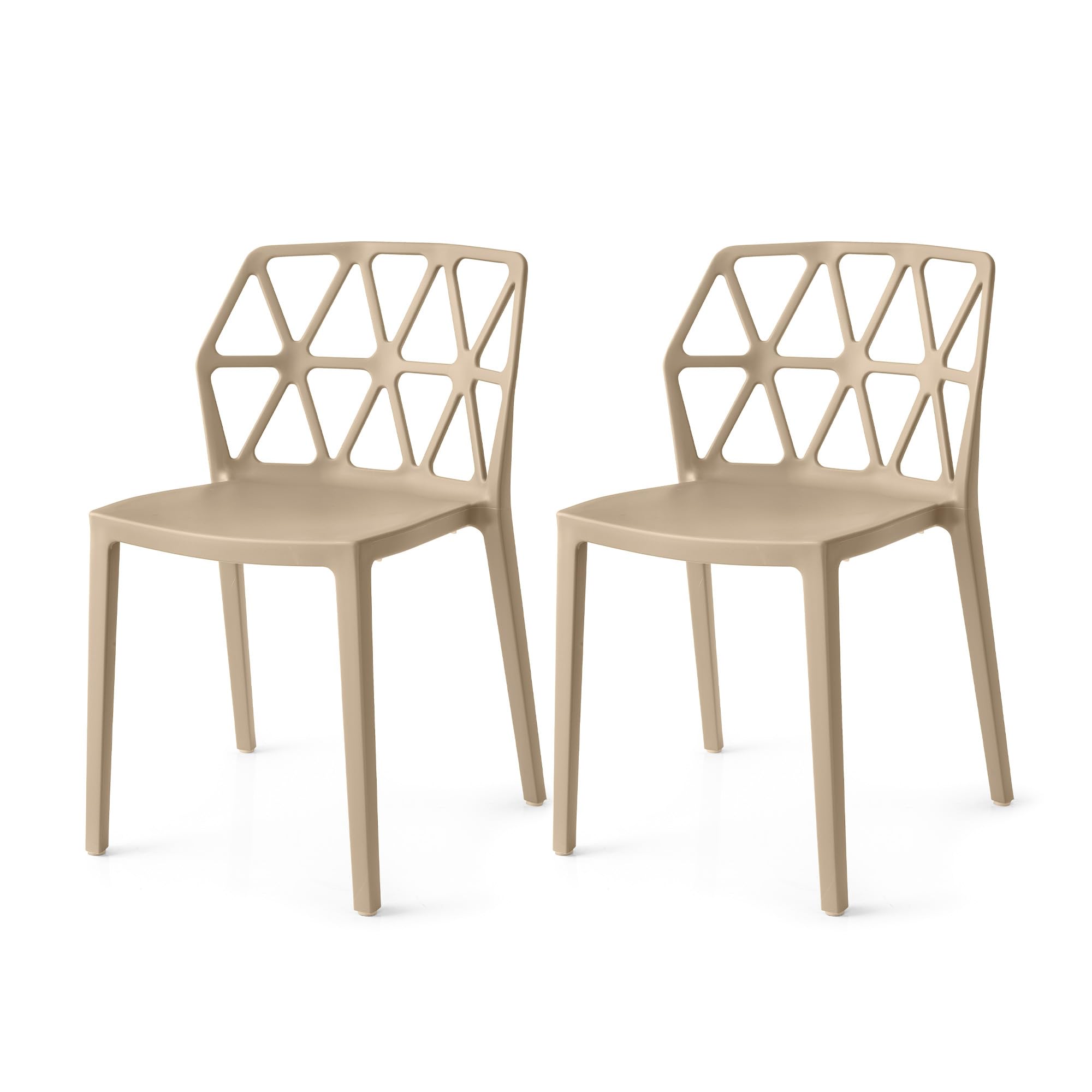 Connubia, 2 chairs ALCHEMIA polypropylene MATT NOUGAT