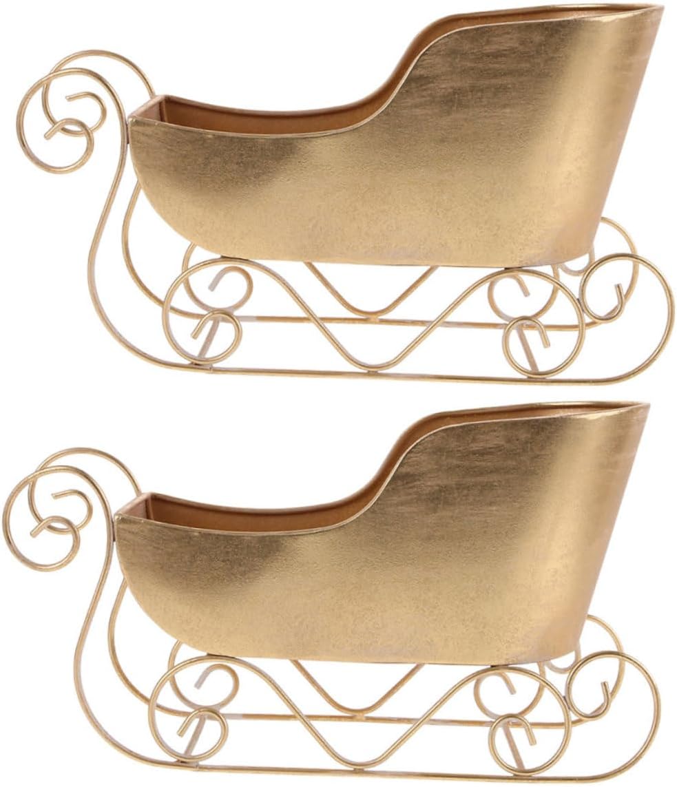 2pcs Miniature Sleigh Candy Bowl Decoration Elegant Santa Sleigh Centerpiece for Christmas Parties Holiday Decor Versatile Tabletop Figurine for Home Decoration