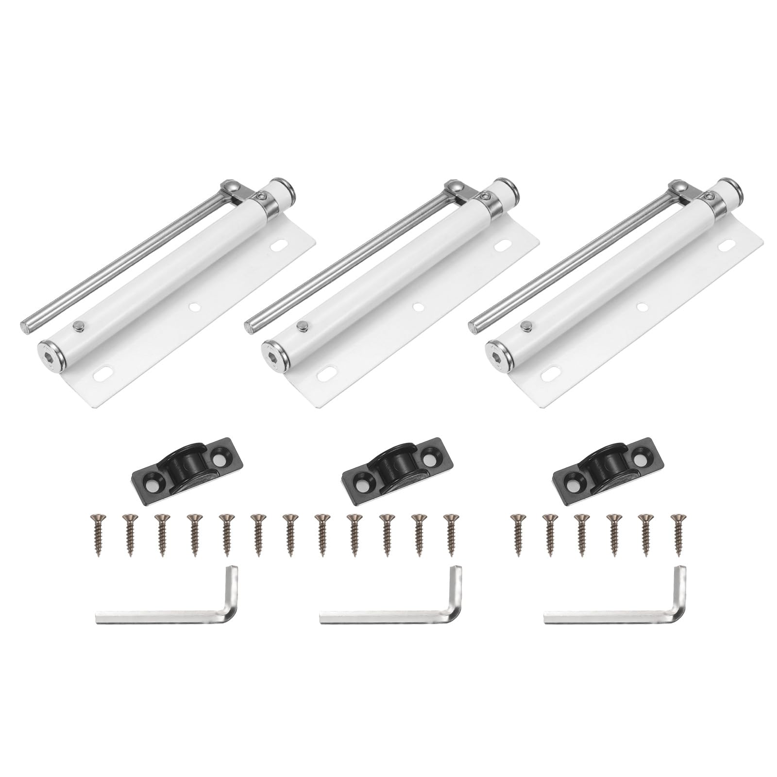 Ferme-porte automatique blanc sourcing map en acier inoxydable lot de 3