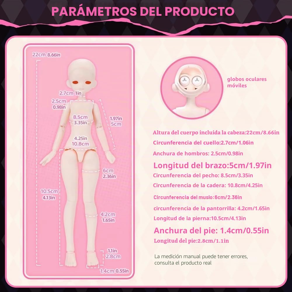 Serie Light Nightmare Twins Mini Muñecas BJD 1/6 de 22 cm, (Single Box) | Lindas Figuras de Acción Coleccionables, Regalo de Cumpleaños