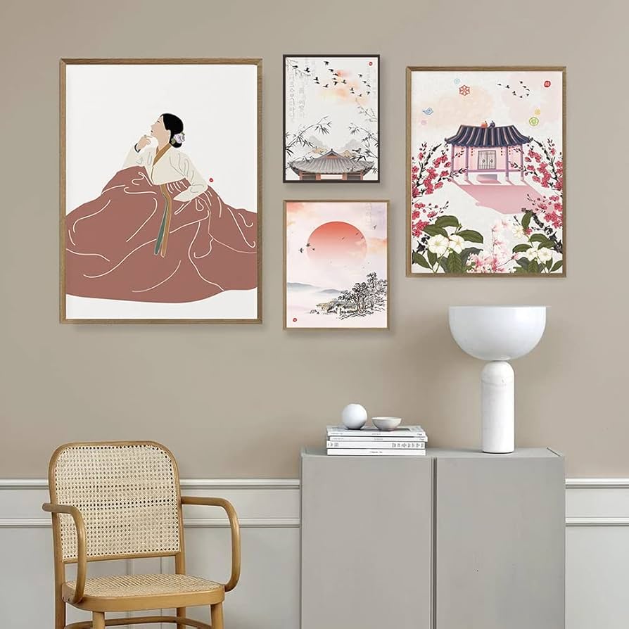 Amazon.co.jp: MAXSP 韓国風ポスターキャンバス絵画アジア韓国