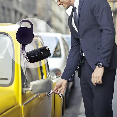 Miniatura 5 de Llavero retráctil, clip de cinturón resistente con mosquetón multiherramienta, llavero retráctil, anillosmosquetón, cable de alambre de acero de 25