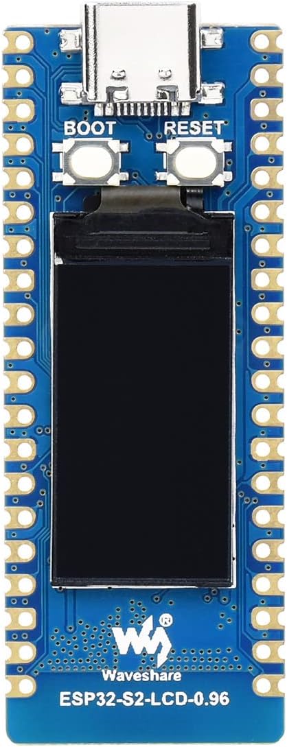 ESP32-S2 MCU WiFi Development Board with 0.96inch IPS LCD Display, 2.4 GHz WiFi 240 MHz Xtensa Single-Core 32-Bit LX7 Microcontroller, Support Raspberry Pi Pico Expansion Board