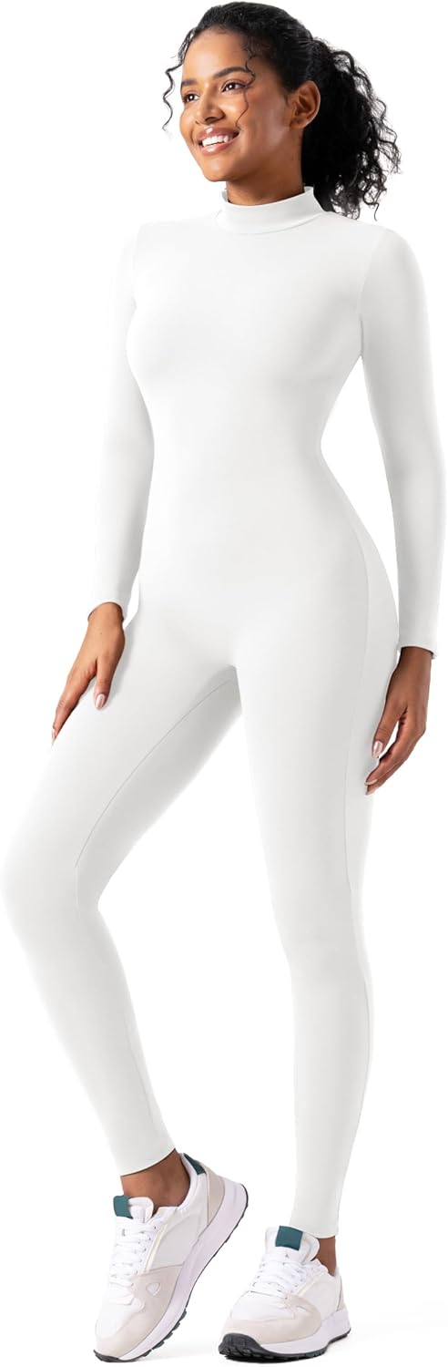 speerise Women Bodysuit Rompers Long Sleeve Jumpsuits Leotards One Piece Tummy Control Yoga Workout Outfits