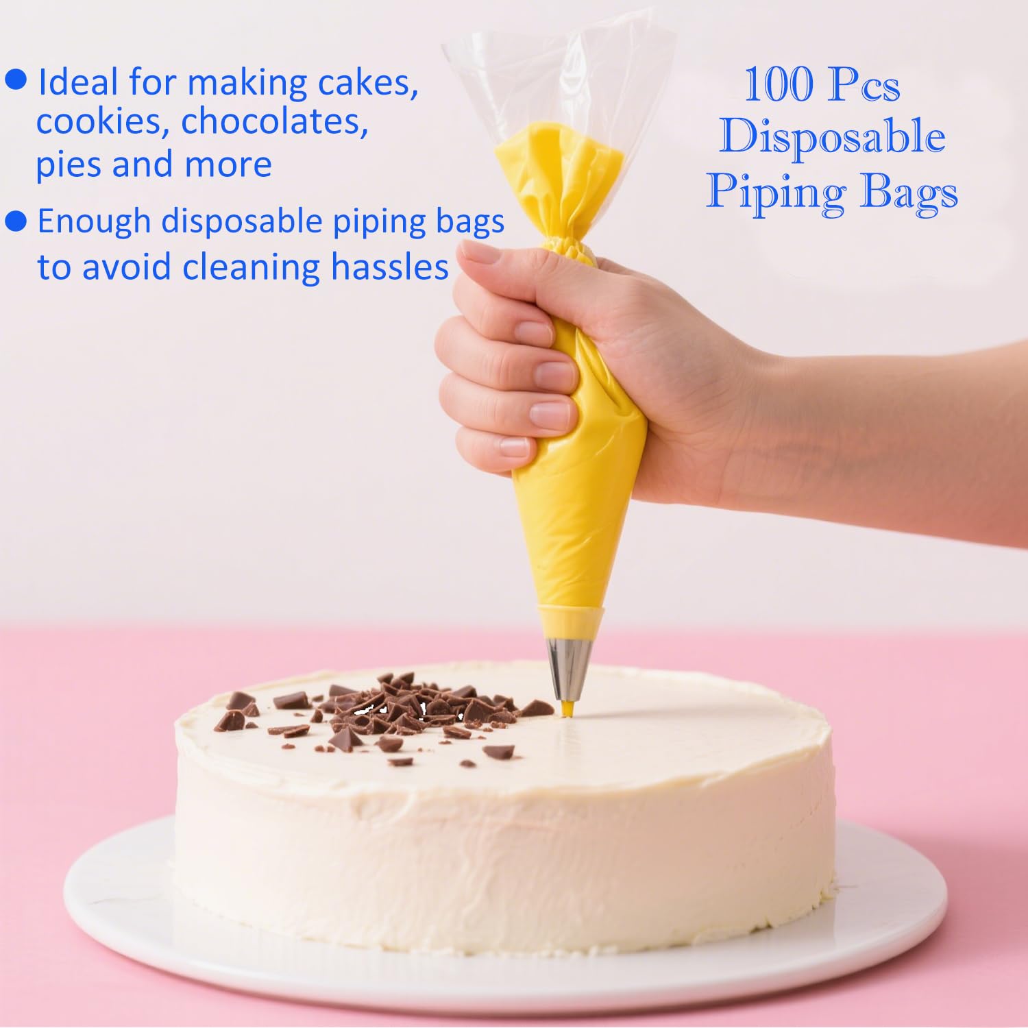 124-teiliges Kuchendekorationsset mit Kuchen-Drehteller, Spritzbeutel und Spitzenset, 100 Einweg-Spritzbeutel, 2 Spatel, 1 wiederverwendbarer Spritzbeutel und manueller Schneebesen, Backzubehör für