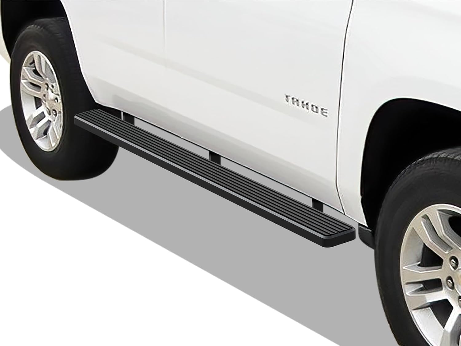 APS Running Boards (Nerf Bars Side Steps Step Bars) Compatible with Chevy Tahoe GMC Yukon 2000-2020 4Dr (Exclude Z71 Denali Yukon XL) (Stainless Steel Black Powder Coated 5in)