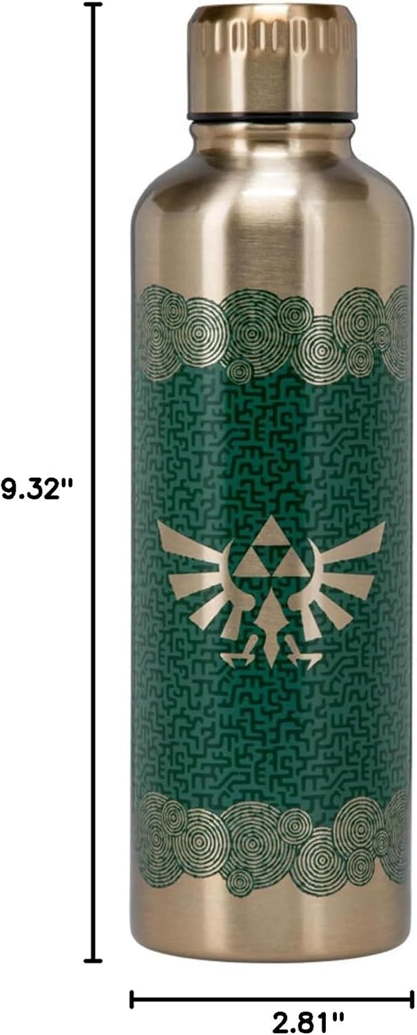 Paladone Tears of The Kingdom Official Licensed Zelda Metal Water Bottle, Gamer Fan Decor and Gift, Gaming Desk Accessory for All Ages, Collectors Drinkware