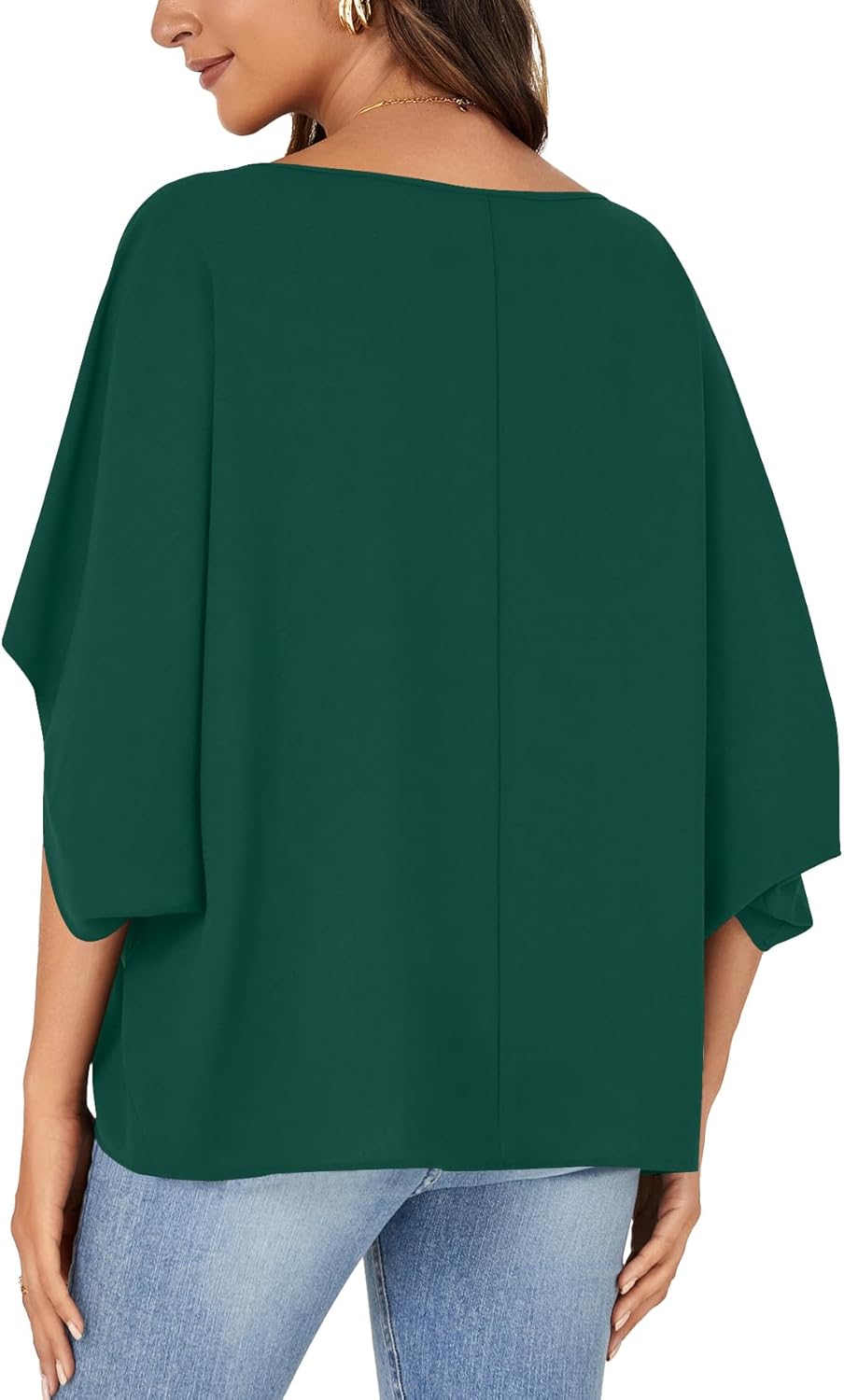 LYANER Women's Casual Loose Off Shoulder Batwing Half Sleeve Blouse Shirt Tunic Top - Image 5