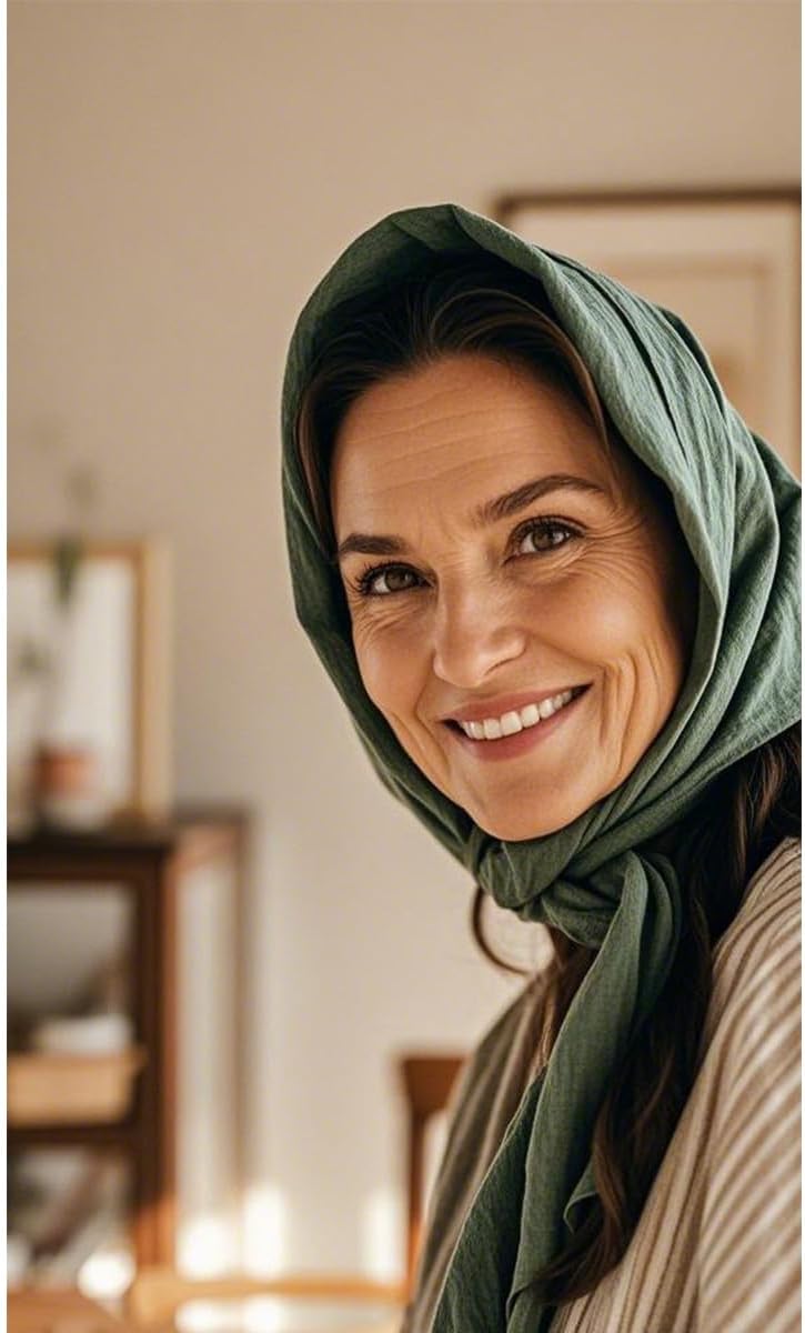 Premium Double Layer Cotton Bandana Head Hair Neck Scarf Scarves, Headband, Head Wrap for Women 28 x 28 inch - Image 5