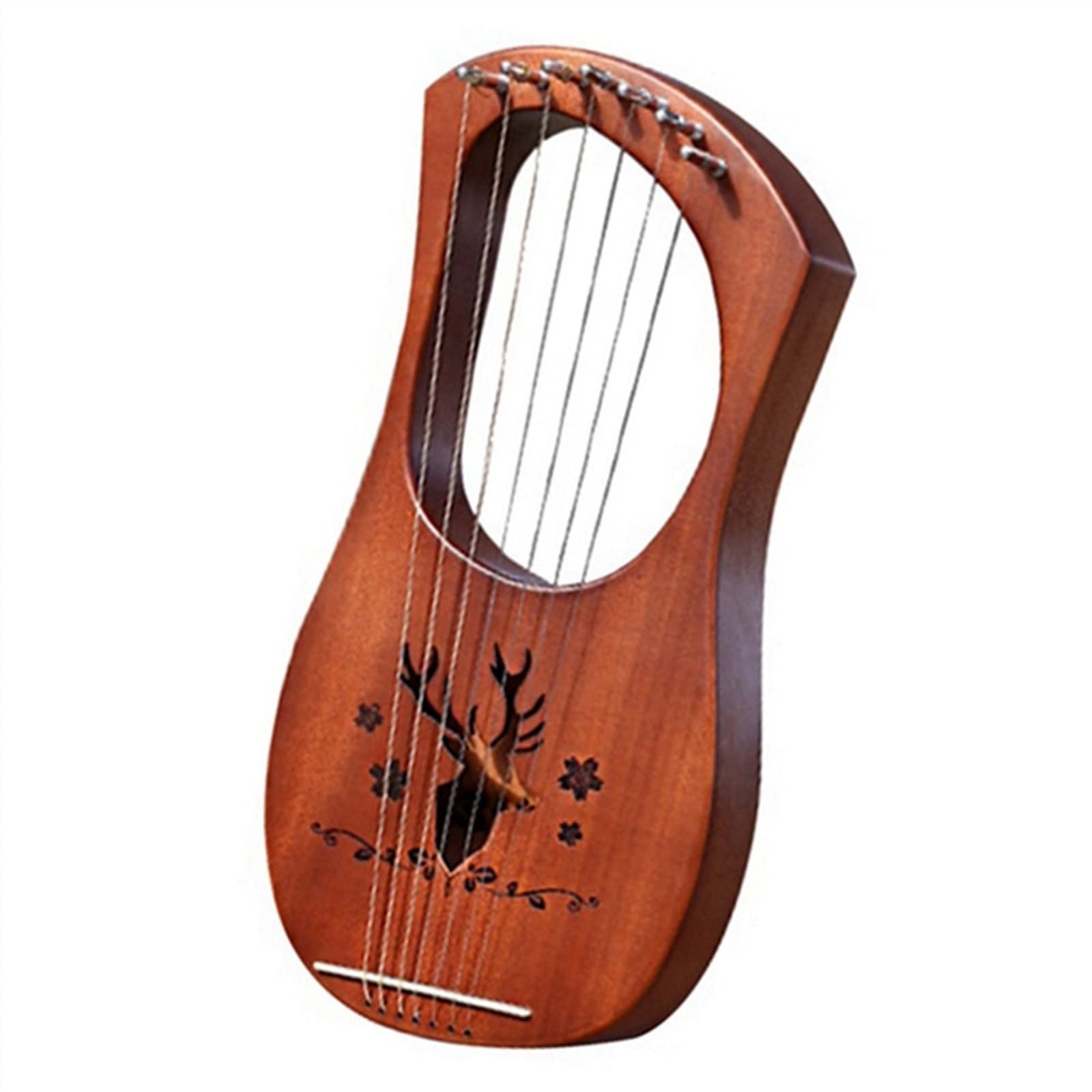 7 String Lyre Harp Mahonie Massief Houten Metalen Snaren Snaarinstrumenten 638893957