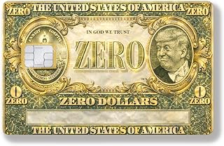 Zero dollar, Sticker pour carte bancaire, format US
