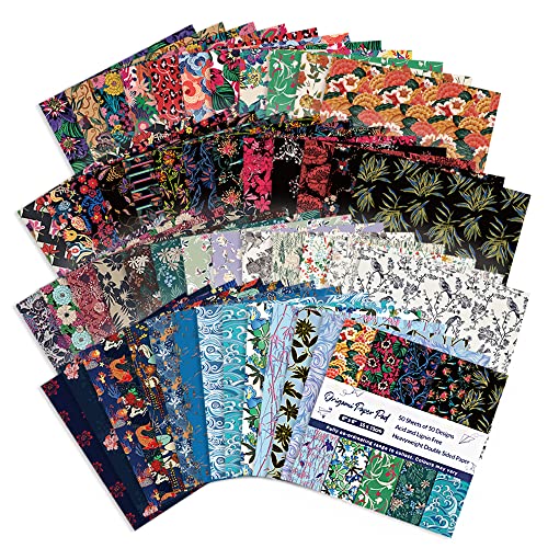 Origami Paper Kit Double Sided 100 Sheets 10 Colors 6 Inch Square Easy Fold Arts Crafts Diy Handwork Origami Papers Beginner Flowers #TOP4