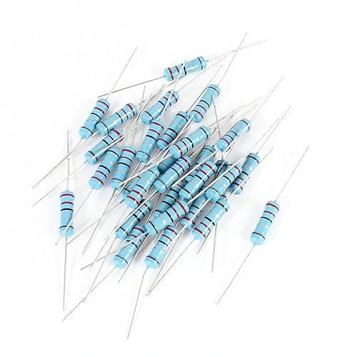 uxcell a14060600ux0448 2W 1% de tolerancia 2.2 ohmios Resistencia de película metálica axial ignífuga 30 piezas, 0.2 pulgadas de ancho, 2.36