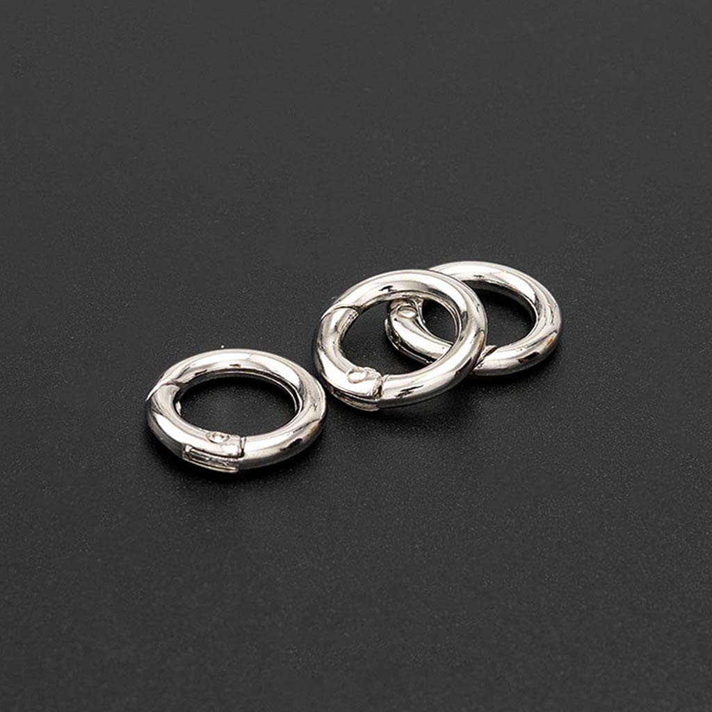 Lot De 26 Mousquetons Ronds à Ressort - 28 Mm, Or Et Argent, Pour Porte-clés, Sacs, Bricolage
