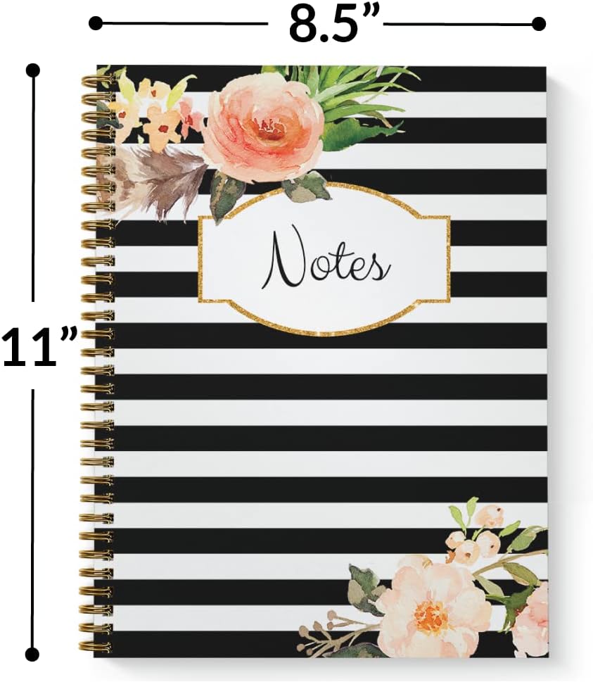 Gotcha Covered Notebooks Softcover Classic Floral Notes 8.5" x 11" Spiral Notebook/Journal, 120 College Ruled Pages, Durable Gloss Laminated Cover, Gold Wire-o Spiral. Made in the USA image 3