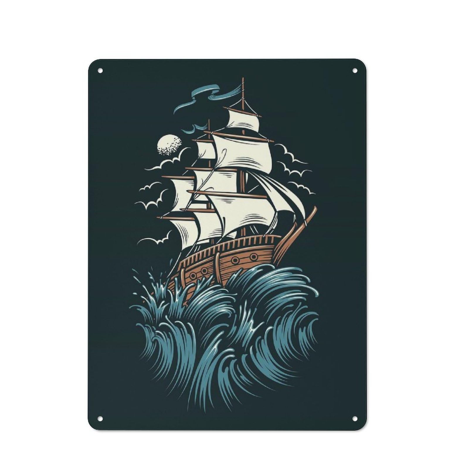 Metal Wall Sign 40x30cm Featuring Sailor Struggle for Garage Or Workshop, Suited to DIY Enthusiasts