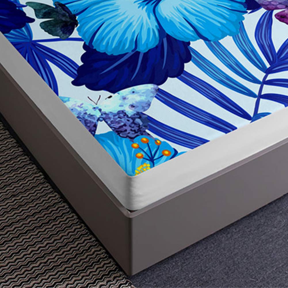 Drap housse 3D plantes pour une décoration de chambre nature et relaxante 160x200