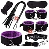 ZeeKoug Novedad 8 Piezas De Nylon CombinacióN De Ojos MáScara Accesorio MuñEca Ejercicio Conjunto, Casual Y PortáTil DiversióN Entrenamiento De Fitness, Regalo De Pareja (PúRpura)