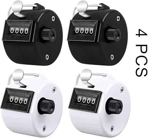 Miniatura 2 de Counter Clicker - Número de 4 dígitos, contadores mecánicos de mano, contador de tono para entrenamiento, tejido, personas, regazo, pesca, golf,