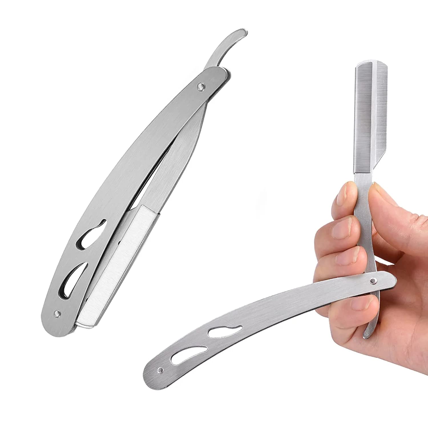 Jibaro Care Professional Barber Stainless Steel Straight Edge Razor Safety Salon Quality Smooth Shave Folding Hair Salon Shaving Razor Ustra for Men 2