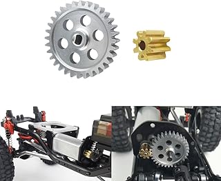 1/24th RC Car Diff Differential Main Gear Brass Motor Pinion Parts Upgrades for All Axial SCX24 Deadbolt AXI00005/AXI00006